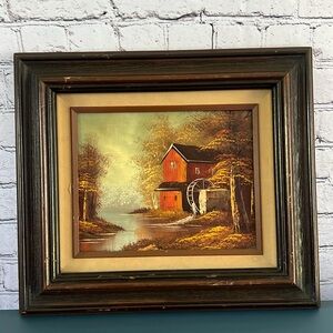 Robert More Oil Painting Signed by Artist vintage wooden frame